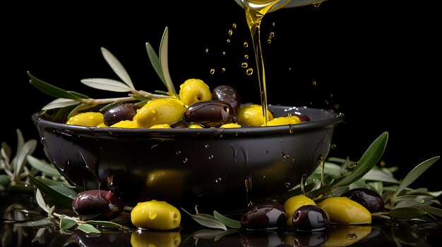 Оливковые и оливковые масла плавучий фон