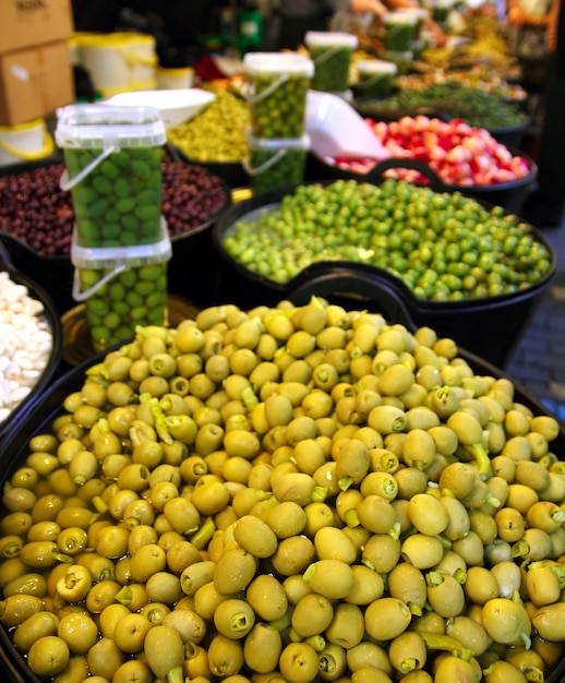 Olives and pickles food market perspective