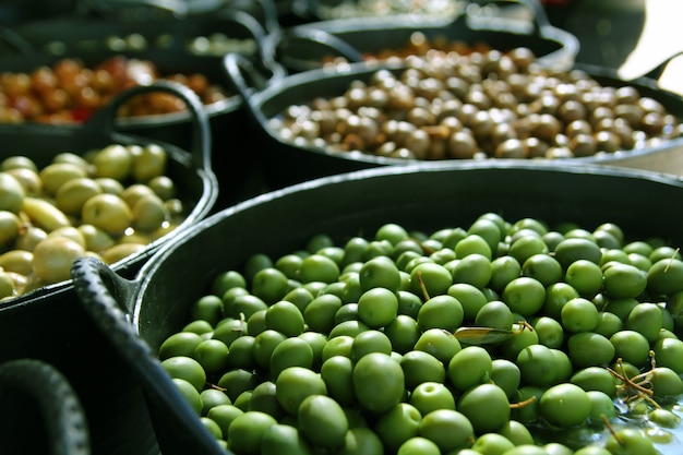 Olives in pickling brine