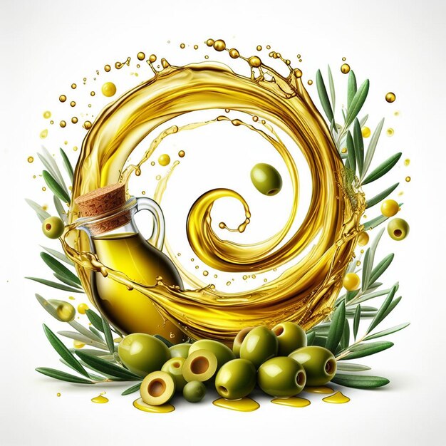 Foto olive spruzzate con olio d'oliva