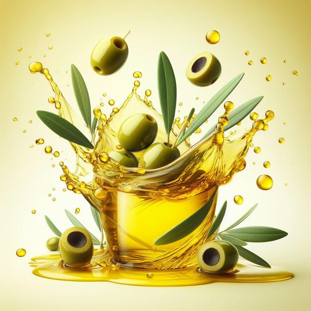 Olives splash with olive oil