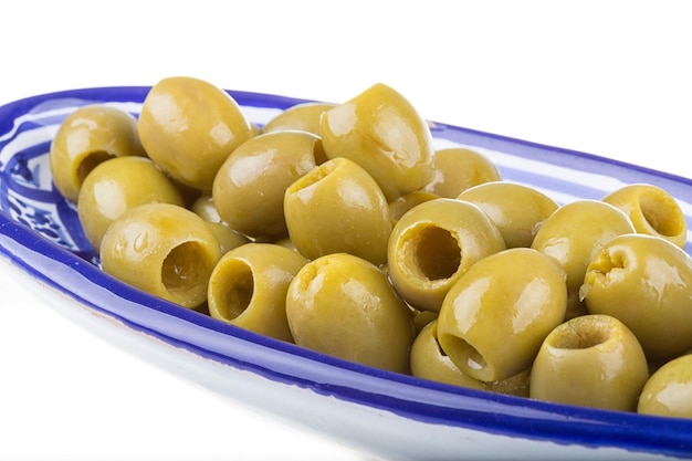 Olives over white background