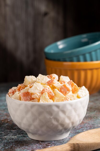 Olivier salad potato salad carrots and mayonnaise