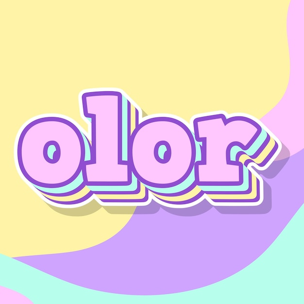 olor typography 3d design cute text word cool background photo jpg