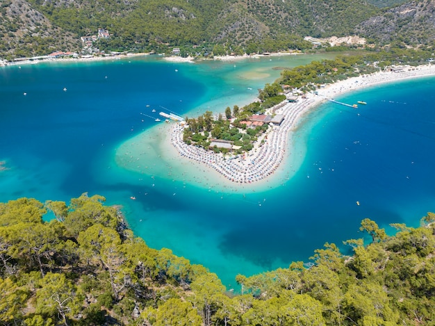 Oludeniz beach, Blue Lagoon aerial, Turkey