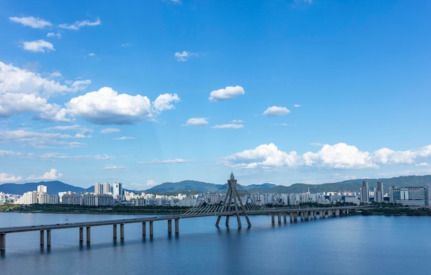 Photo olympic bridge is a bridge over the han river in seoul south korea