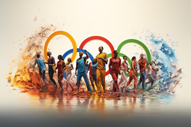 Фото Олимпийские игры концепция цветов разнообразие спортсменов