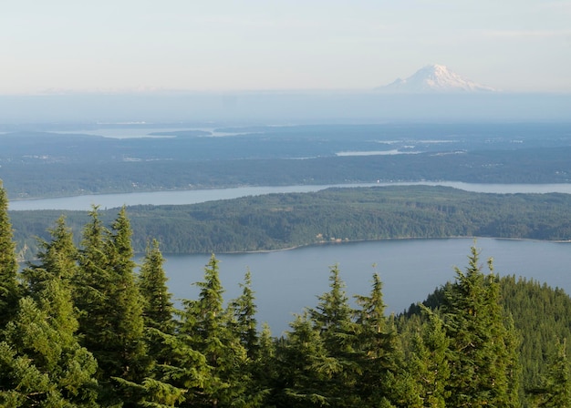 Olympic National Park mountain landscape with Mount Rainier