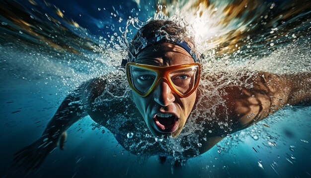 Olympic swimming editorial dynamic photography