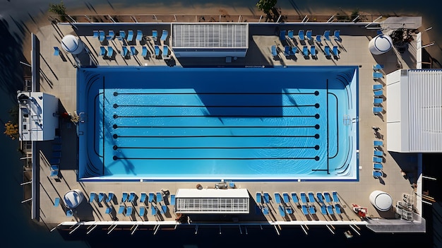 Olympic Swimming Pool with Lanes