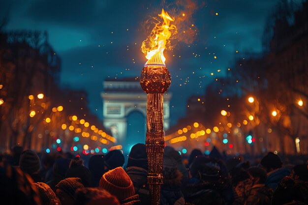 Olympic torch relay brings excitement to Paris streets at dusk
