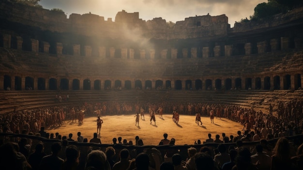 Foto la lotta olimpica nelle antiche rovine ha legami con la storia dello sport