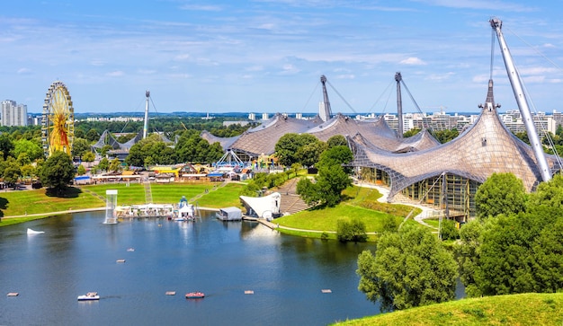 Olympisch Park in de zomer München Duitsland Europa