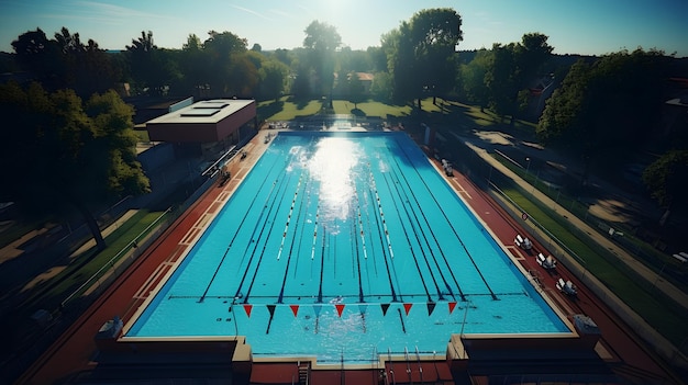 Olympisch zwembad met banen