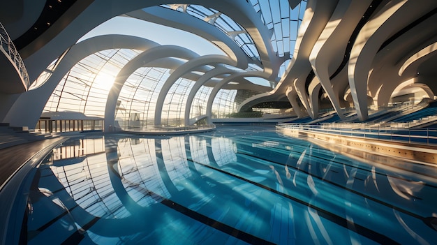 Olympisch zwembad met banen