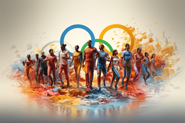 Olympische Spelen concept kleuren diversiteit van atleten