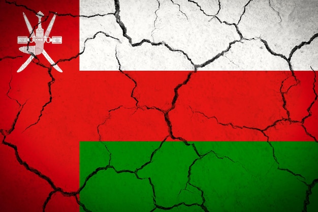 Oman cracked country flag