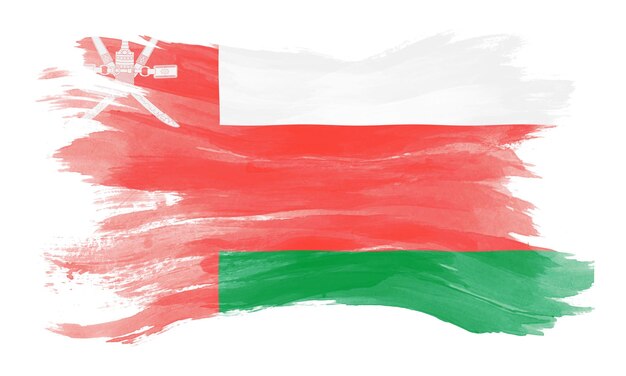 Oman flag brush stroke national flag