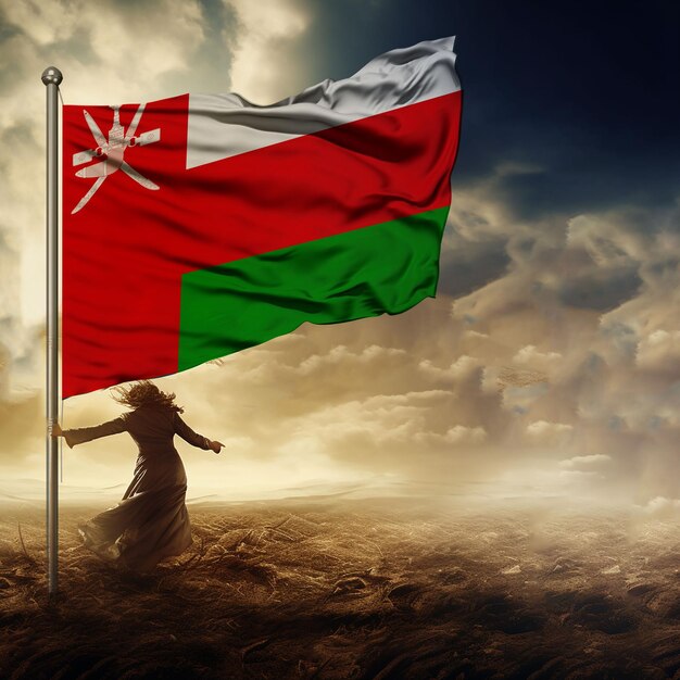 Oman flag international flag 3d render