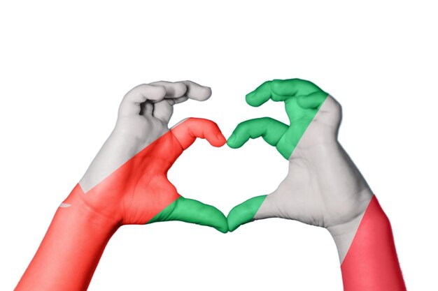 Oman Italy Heart Hand gesture making heart