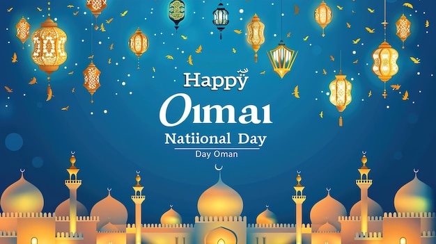 oman national day celebrationhappy national day november 18thvector illustration