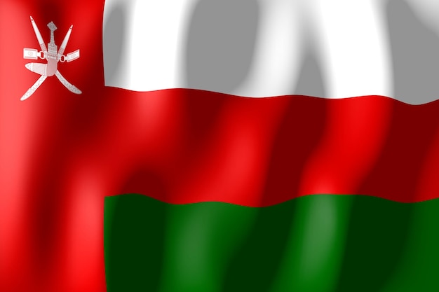 Oman rippled country flag