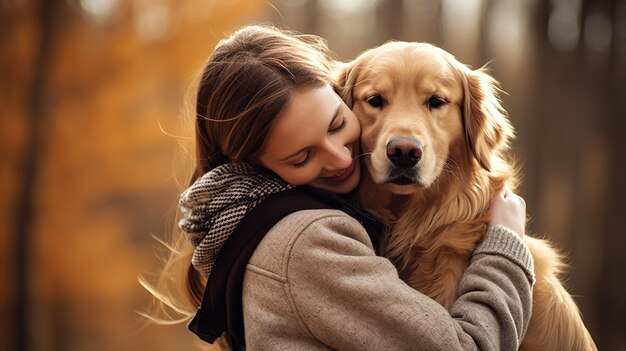 Foto omarm de liefde: tijd om uw hond te knuffelen