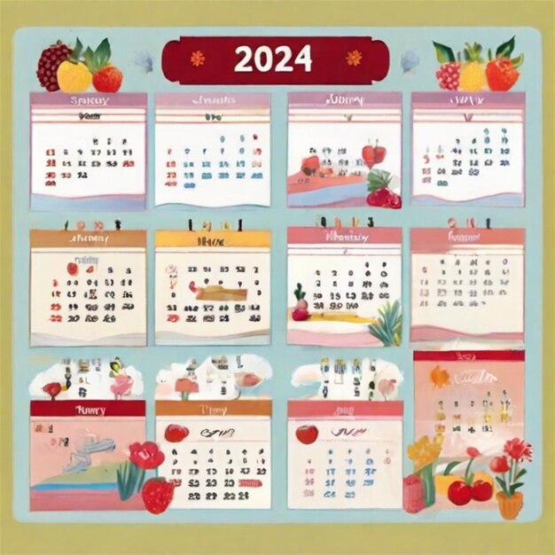 Omarm het komende jaar Kalender 2024 Organiseer het plan en neem elke dag in beslag