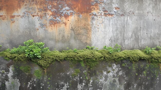 Foto omarming van de natuur op verweerd beton ai gegenereerd