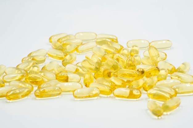 Omega 3 fish oil capsules.