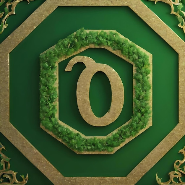 Omega sign omega letter greek alphabet symbol green hexagon