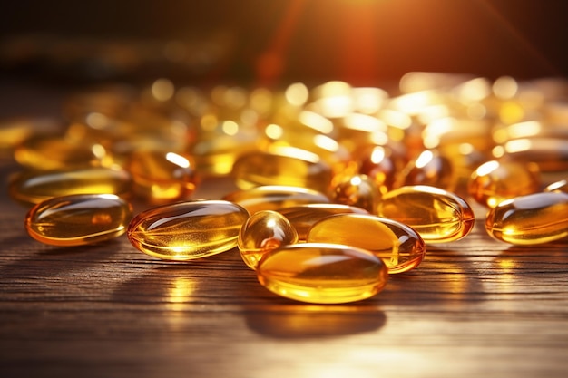 Photo omega3 capsules from fish oil