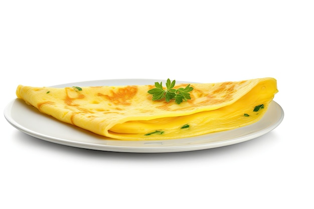 Omelet in pan geïsoleerd op witte achtergrond