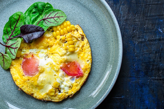 omelet roerei en salade