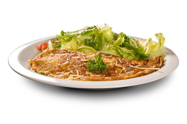 omelet and salad.