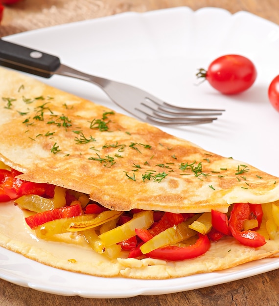 omelet with roasted peppers