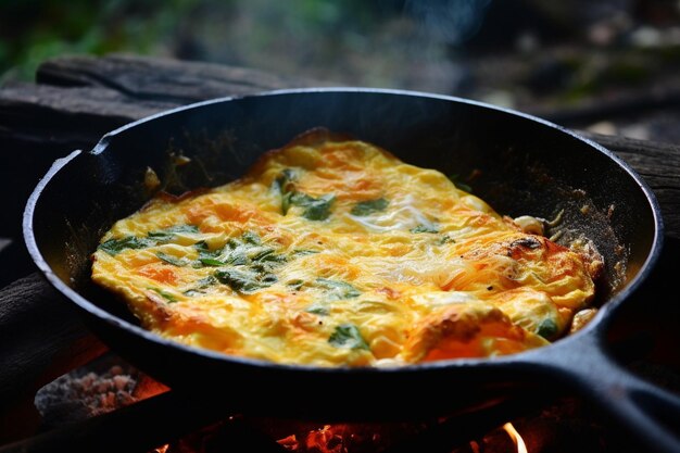 Omelette served on a bed of quinoa salad with roasted vegetables