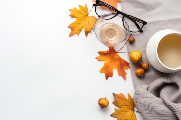 Omhels de gezellige sfeer van de herfst Een topbeeld van een kantoor met seizoensgebonden decor en een perfect werk