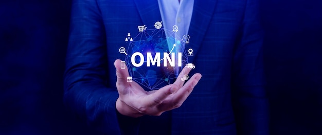 omni channel marketing concept digital representation of omni channel marketing ecommerce delivery social media marketing analytics customer service engagement