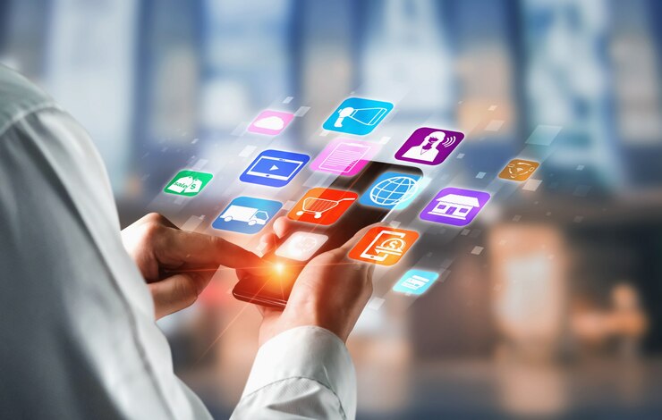 Photo omni channel technology of online retail business.