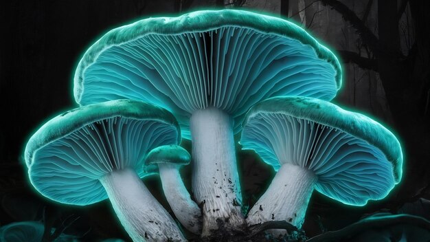 Omphalotus olearius mushrooms closeup