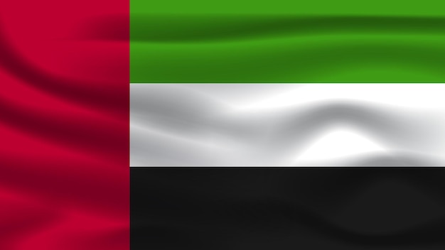 Foto onafhankelijkheid nation symbol icon realistisch zwaaiende vlag 3d kleurrijk land van verenigde arabische emiraten