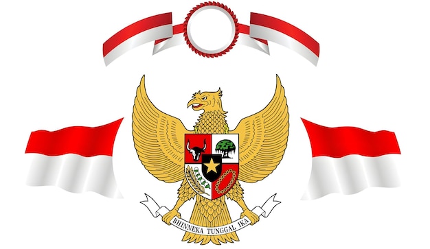 Onafhankelijkheid van de Republiek Indonesië poster bewerkbare witte achtergrond