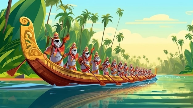 Onam boat race happy onam onam festival generative ai