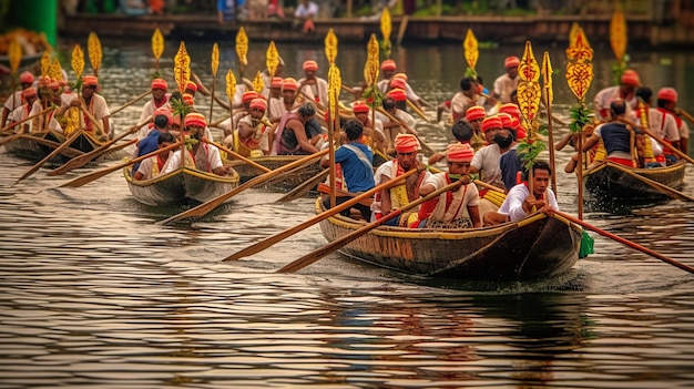 Onam boot race Gelukkige onam Onam festival Generatieve ai