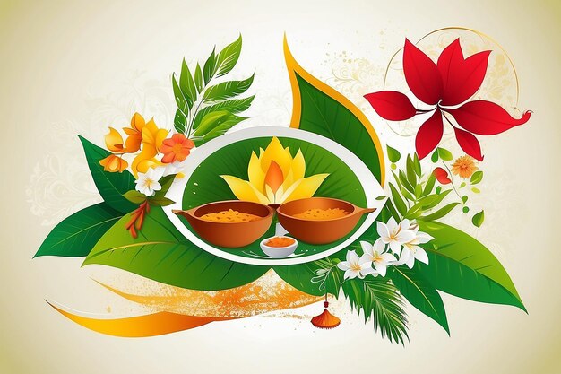 Photo onam festival colour vector illustration