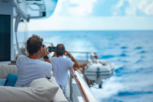 Foto gioia a bordo momenti naturali sull'acqua