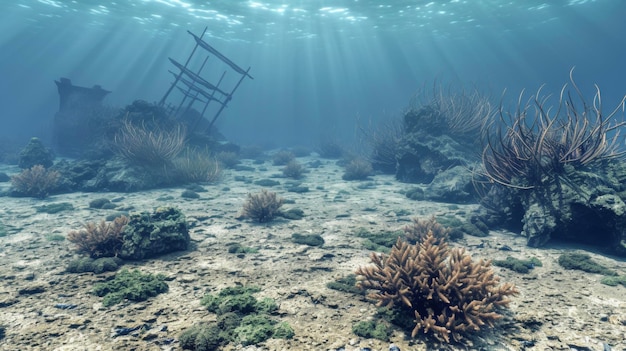 The once bustling and diverse coral reef is now a barren wasteland the result of a ships accidental