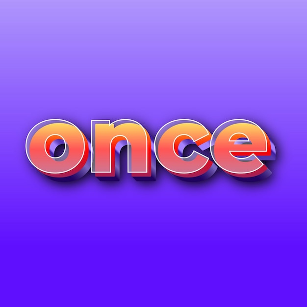 onceText effect JPG gradient purple background card photo