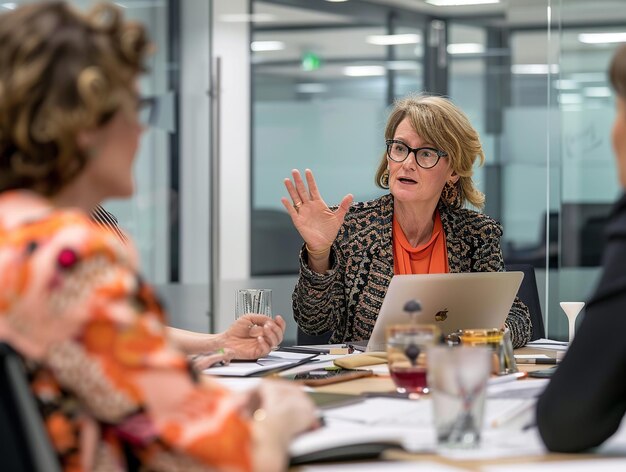 Foto ondernemers die zich uitdrukken voor een medewerker